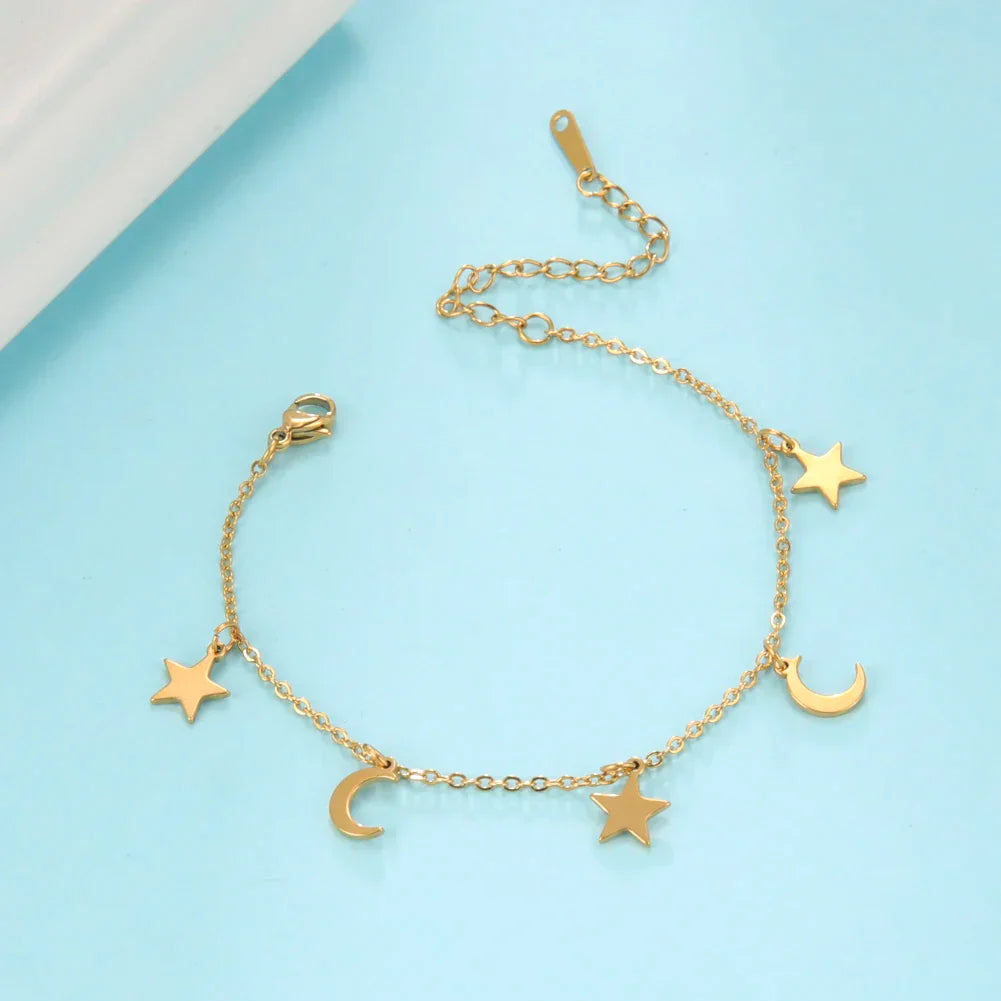 Athena Allure Designer Bohemian Moon Charm Bracelet