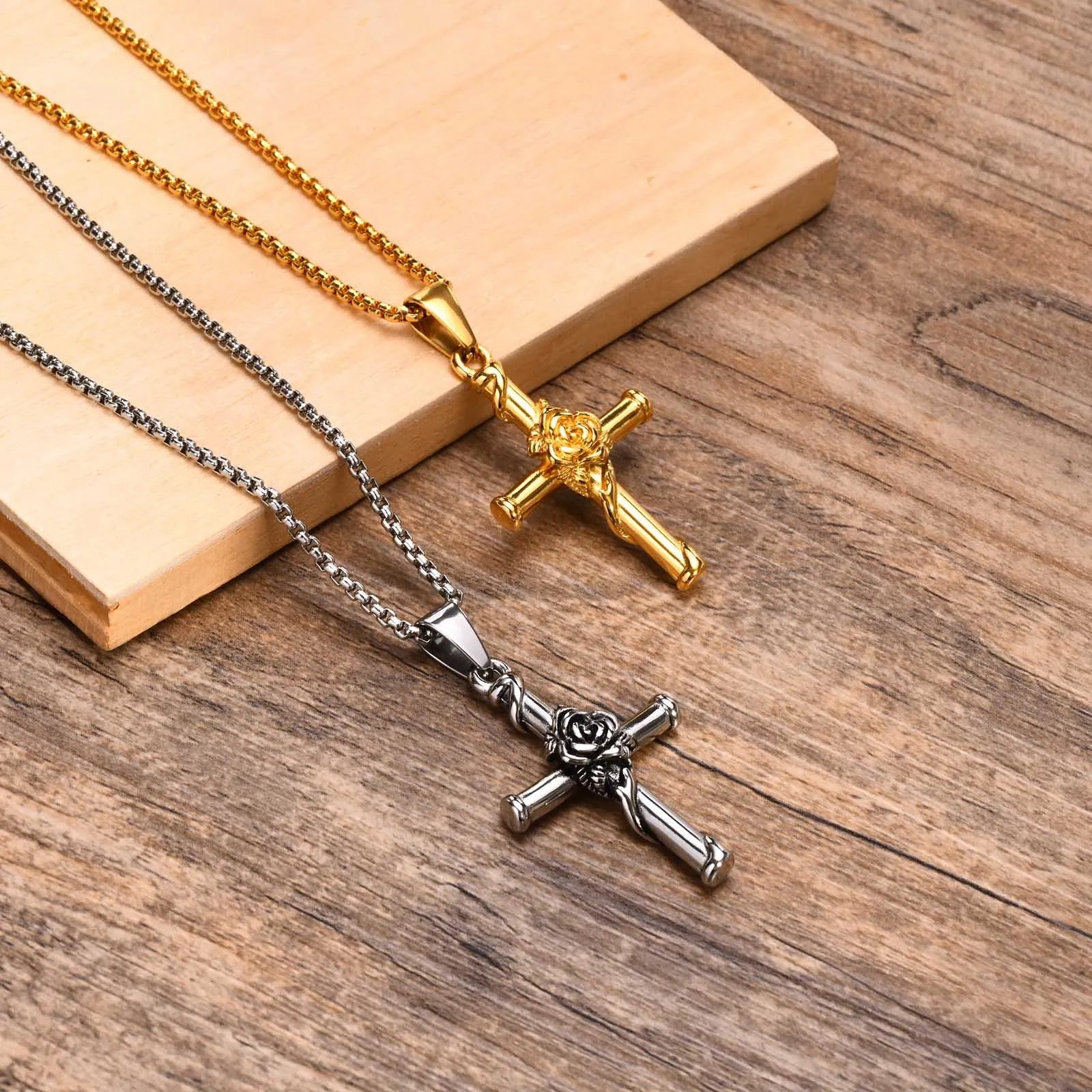 Athena Allure Rose Cross Pendant