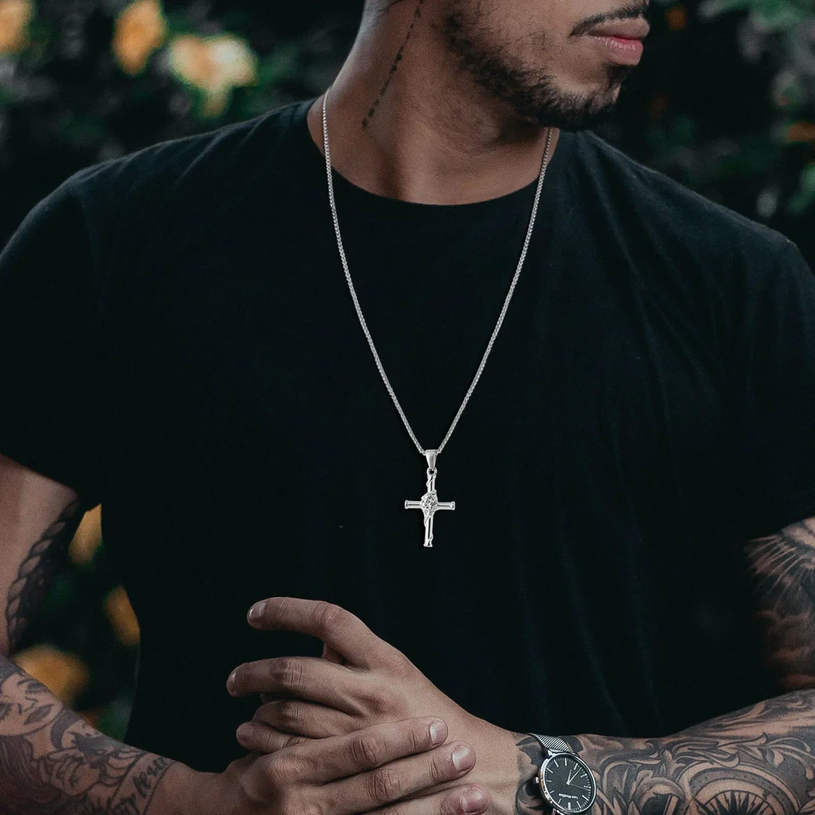 Athena Allure Rose Cross Pendant