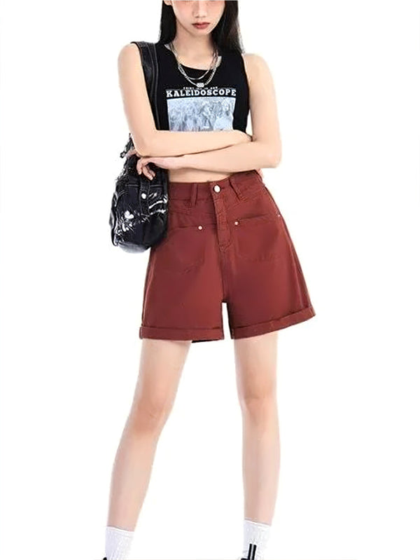 Rovioo Light Blue A-Line Denim Shorts