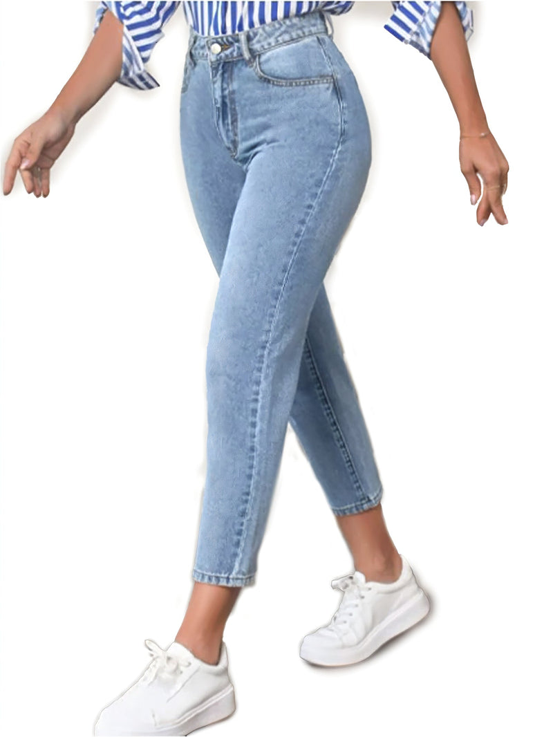 Rovioo High Waist Straight Pants