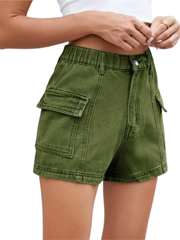 Rovioo High-Waist Casual Denim Shorts