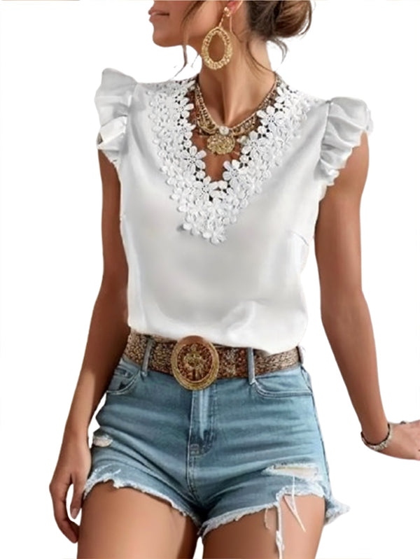 Rovioo Lace Chiffon Blouse