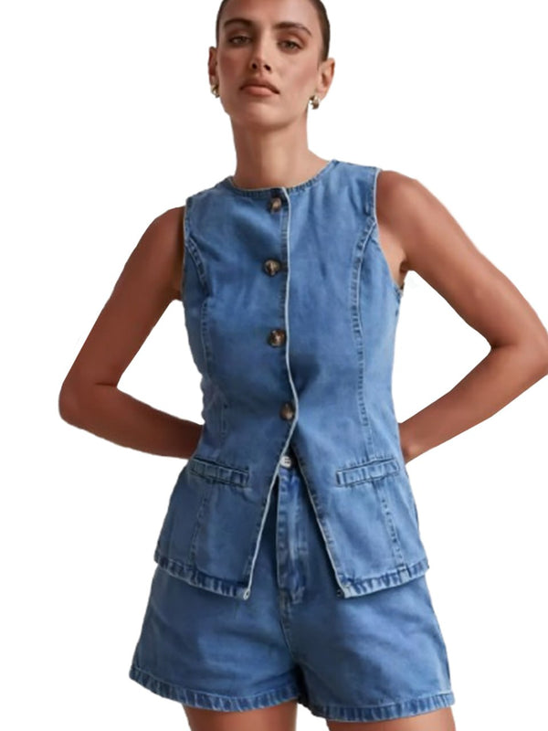 Rovioo Sleeveless Denim Top