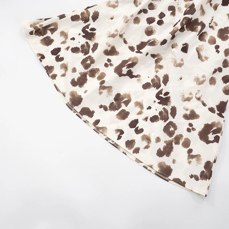 ROVIOO CUTENOVA Cow Print Halter Neck Mini Dress