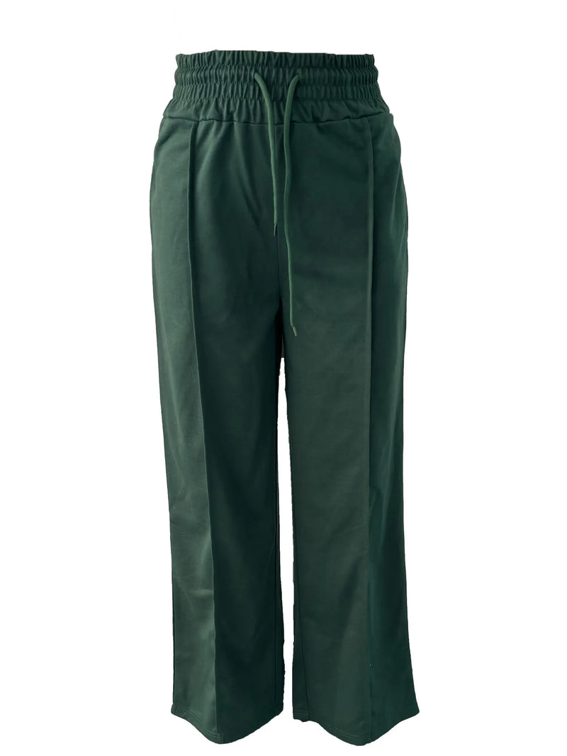 Pleated Wide-Leg Sweatpants