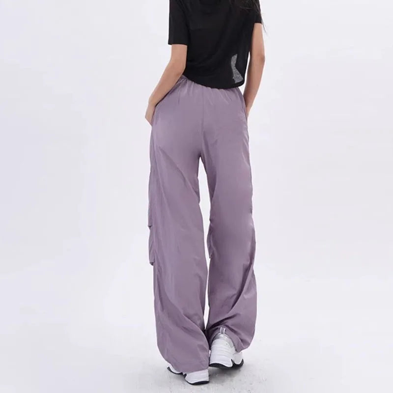 Rovioo Y2K Harajuku Parachute Cargo Pants