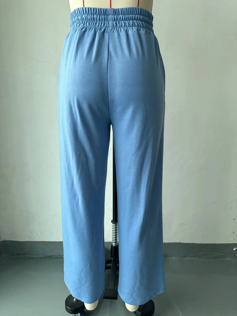 Pleated Wide-Leg Sweatpants