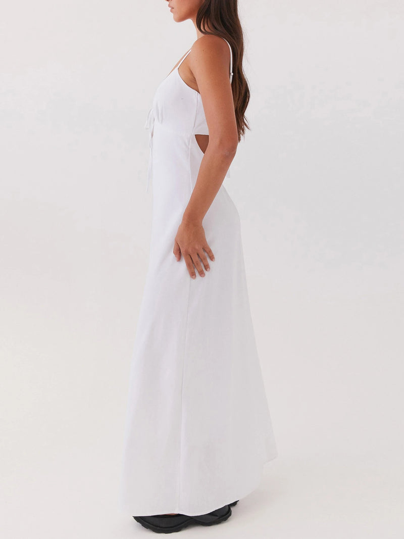 Rovioo Striped Button-Front Maxi Dress