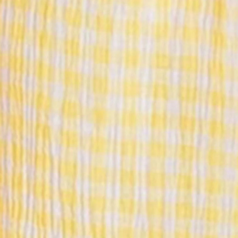 Blue Gingham Wide-Leg Pants with Side Tie Details