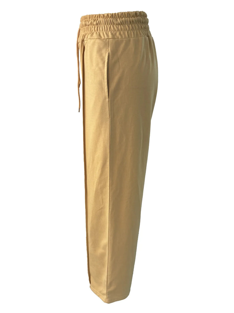 Pleated Wide-Leg Sweatpants