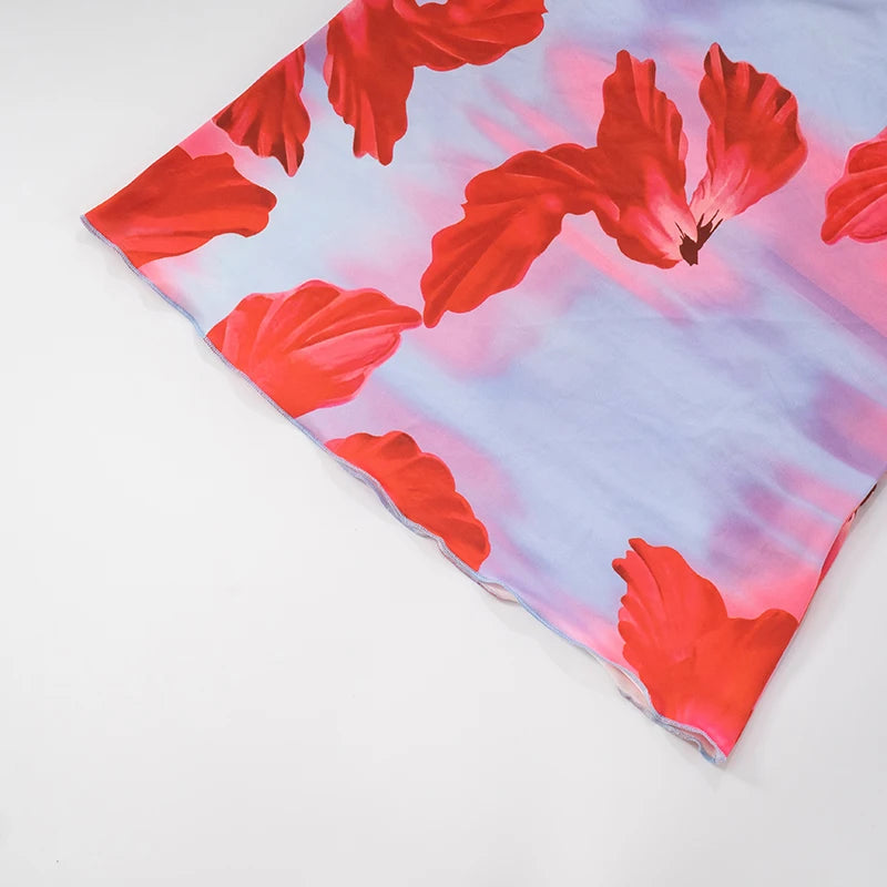 ROVIOO CUTENOVA - Tropical Floral Strapless Maxi Dress