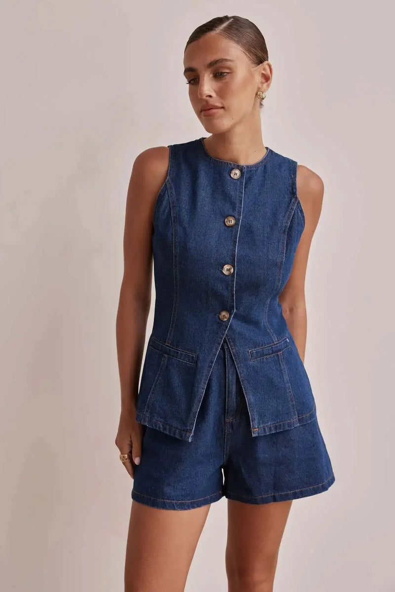 Rovioo Sleeveless Denim Top