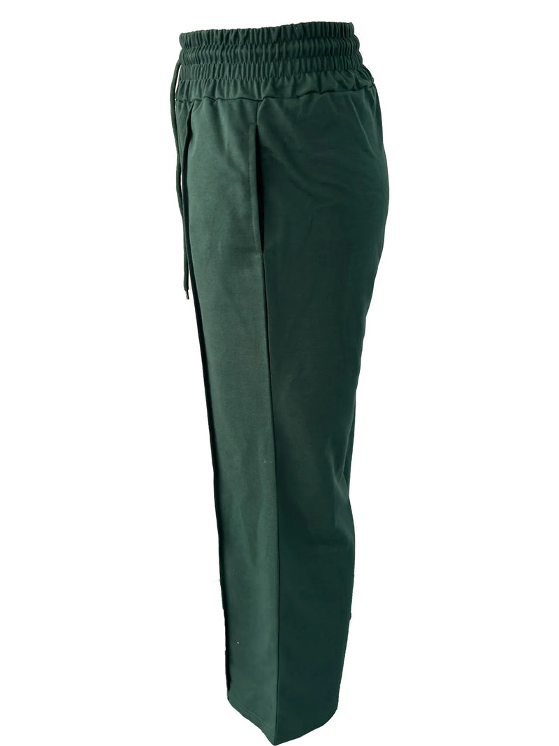 Pleated Wide-Leg Sweatpants