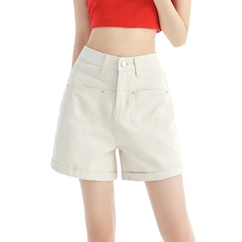 Rovioo Light Blue A-Line Denim Shorts