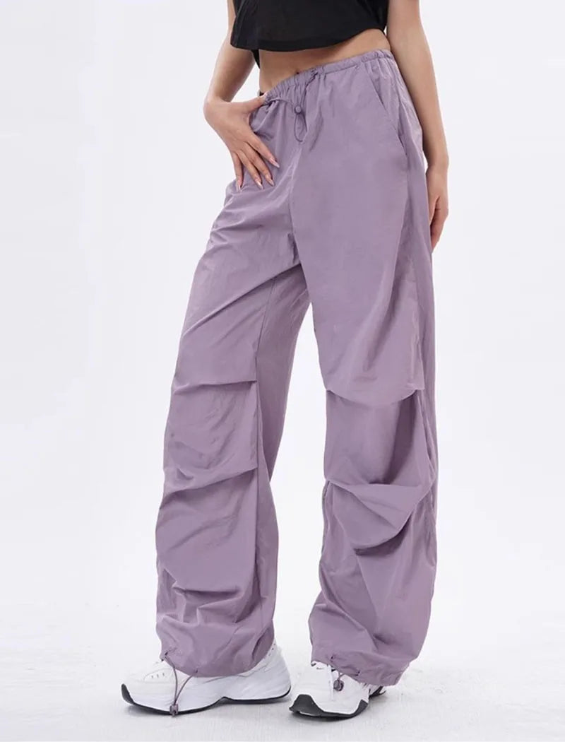 Rovioo Y2K Harajuku Parachute Cargo Pants