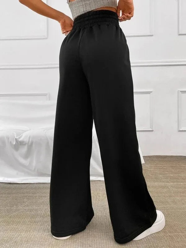 Pleated Wide-Leg Sweatpants