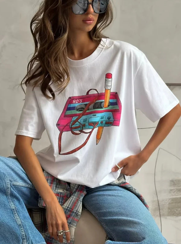 Rovioo Vintage Print Tee