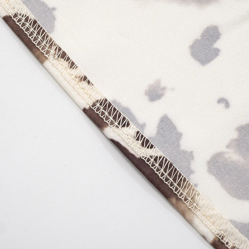 ROVIOO CUTENOVA Cow Print Halter Neck Mini Dress