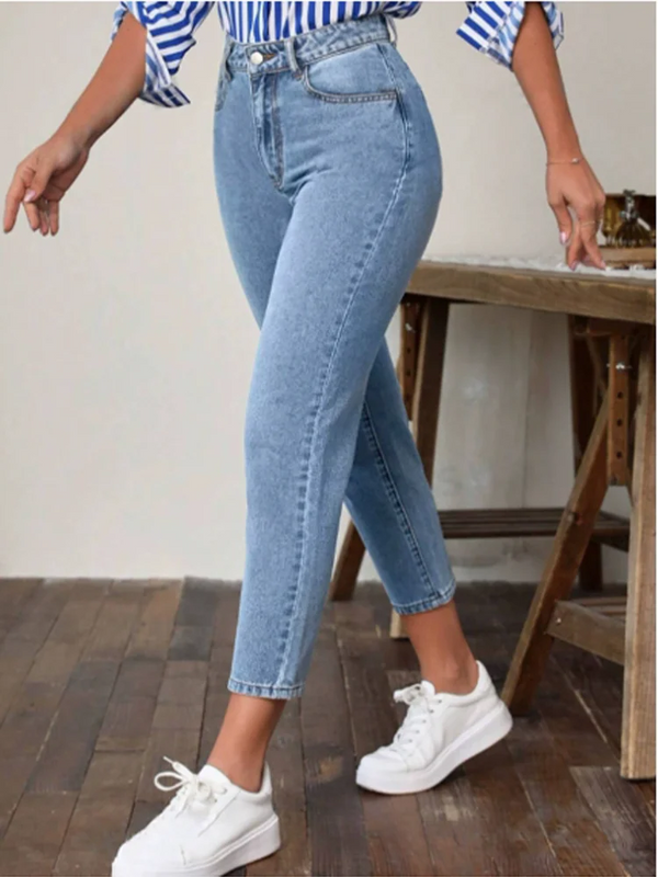 Rovioo High Waist Straight Pants