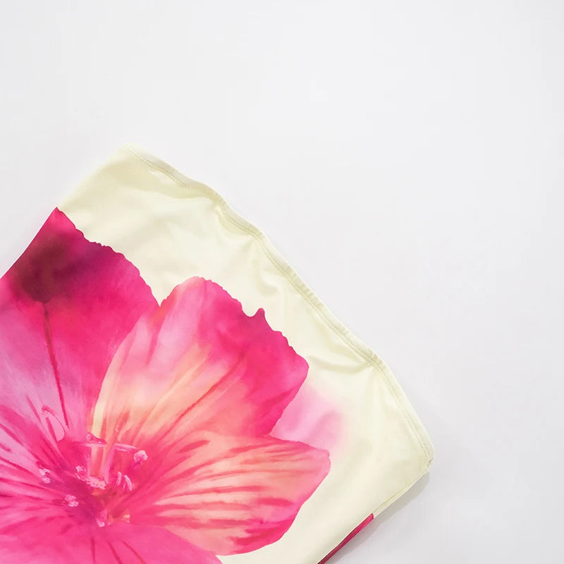 ROVIOO CUTENOVA Tropical Hibiscus Print Tube Dress