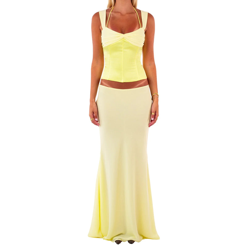 Rovioo CUTENOVA Women’s Summer 2-Piece Retro Maxi Set