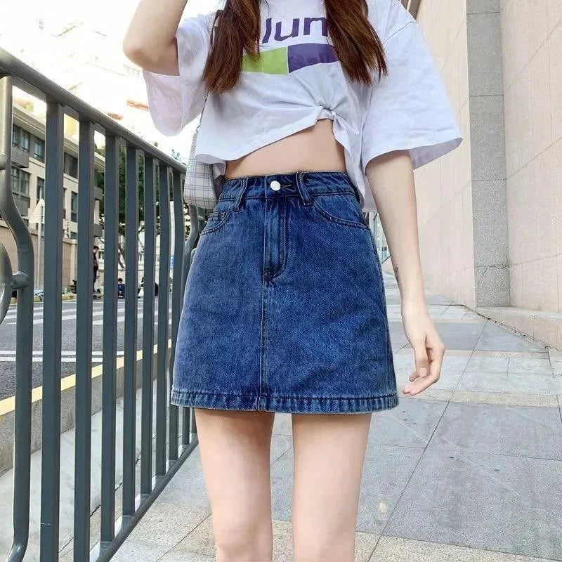 Rovioo A-Line Denim Mini Dress