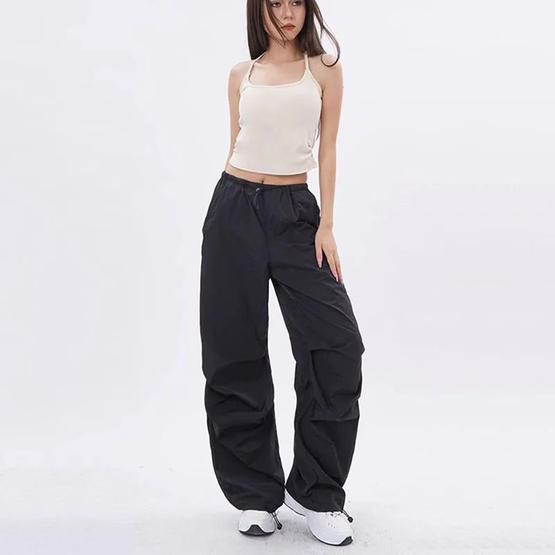 Rovioo Y2K Harajuku Parachute Cargo Pants