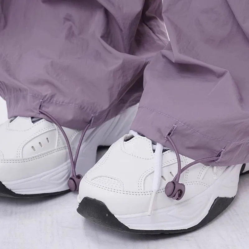Rovioo Y2K Harajuku Parachute Cargo Pants