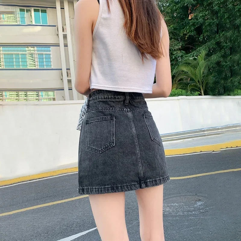 Rovioo A-Line Denim Mini Dress