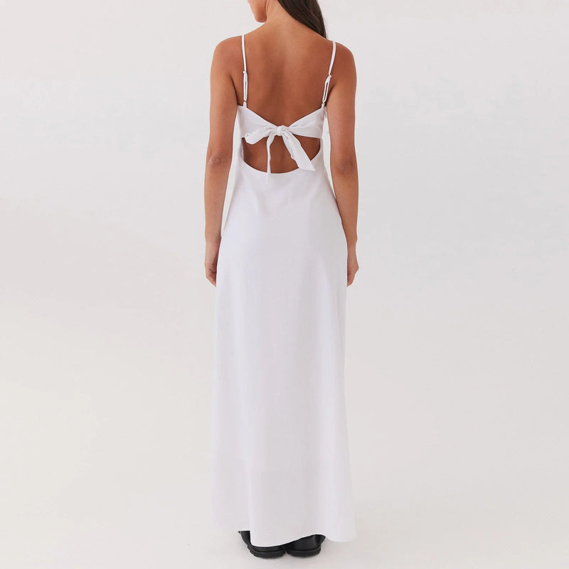 Rovioo Striped Button-Front Maxi Dress