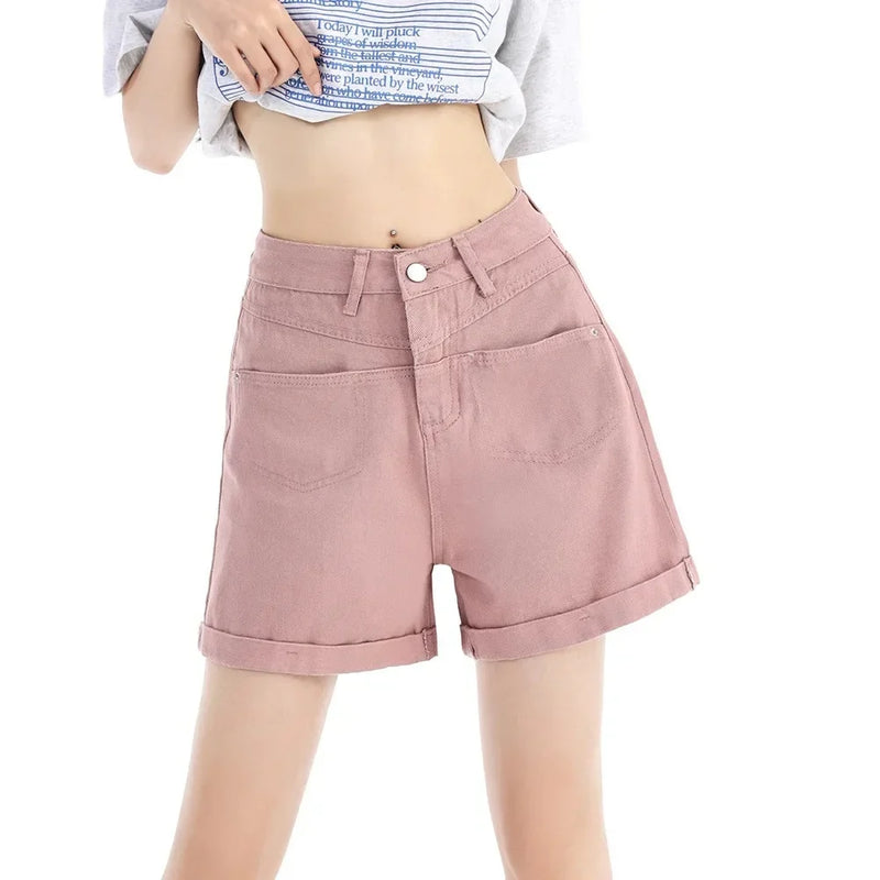 Rovioo Light Blue A-Line Denim Shorts