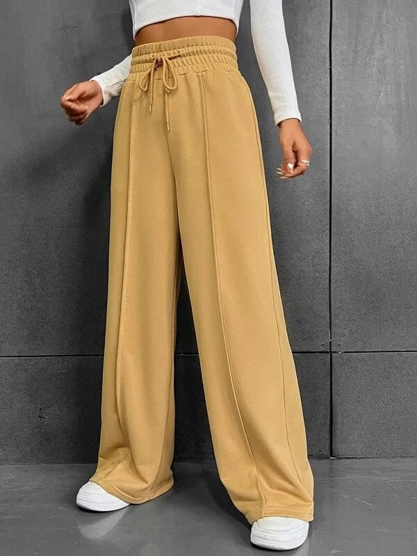 Pleated Wide-Leg Sweatpants
