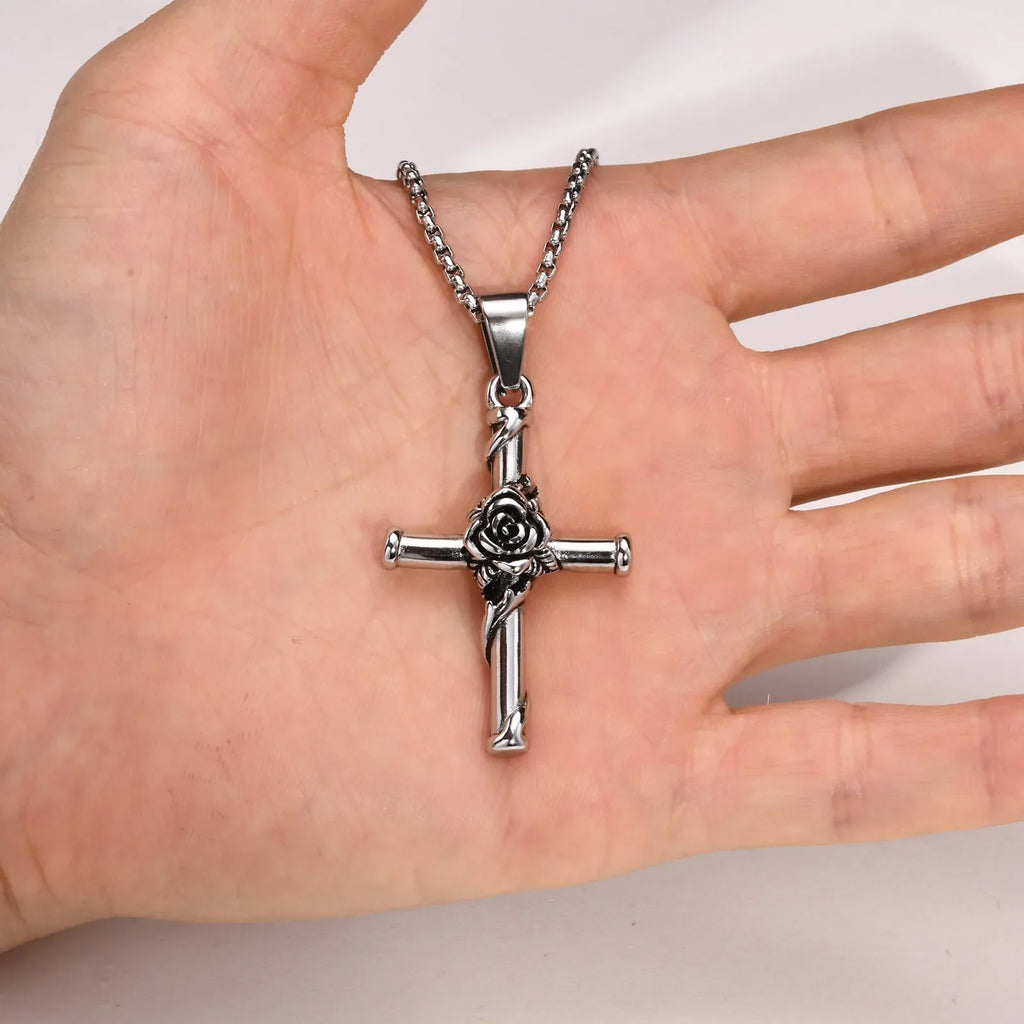 Athena Allure Rose Cross Pendant