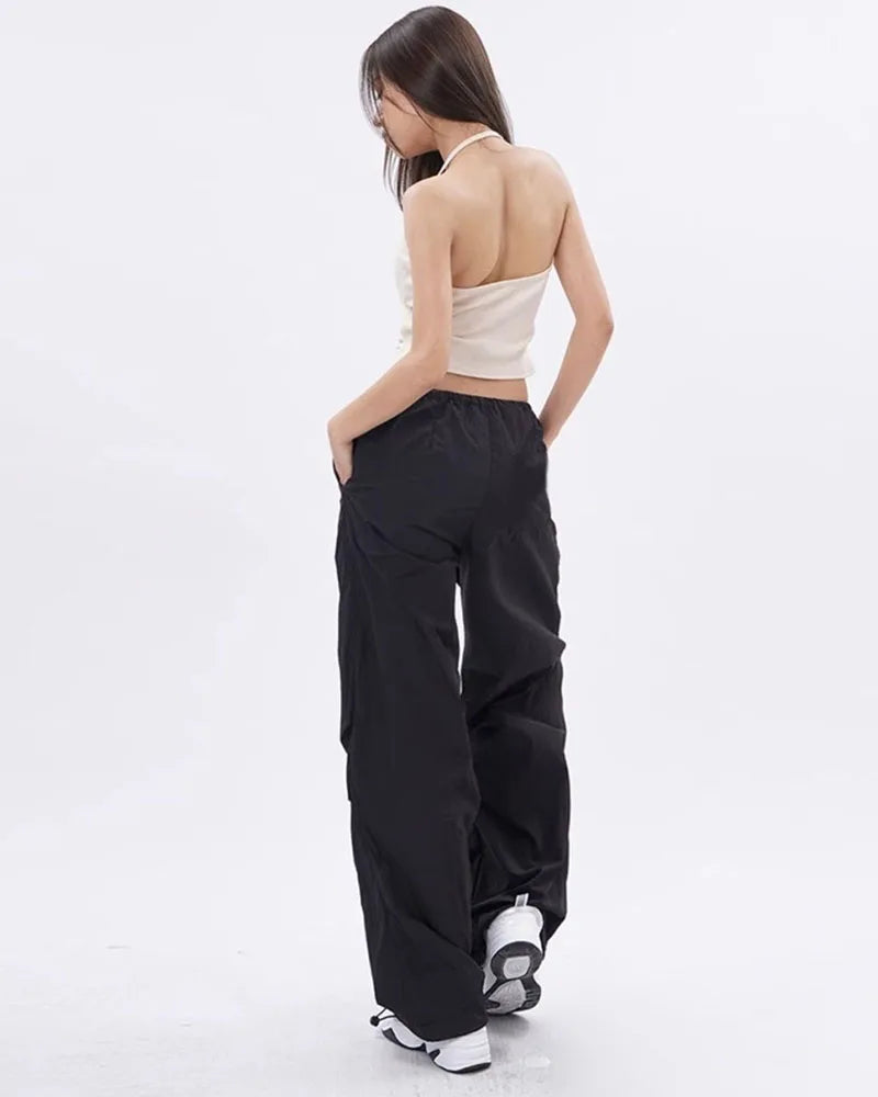 Rovioo Y2K Harajuku Parachute Cargo Pants