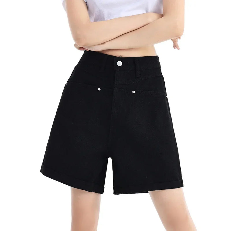 Rovioo Light Blue A-Line Denim Shorts