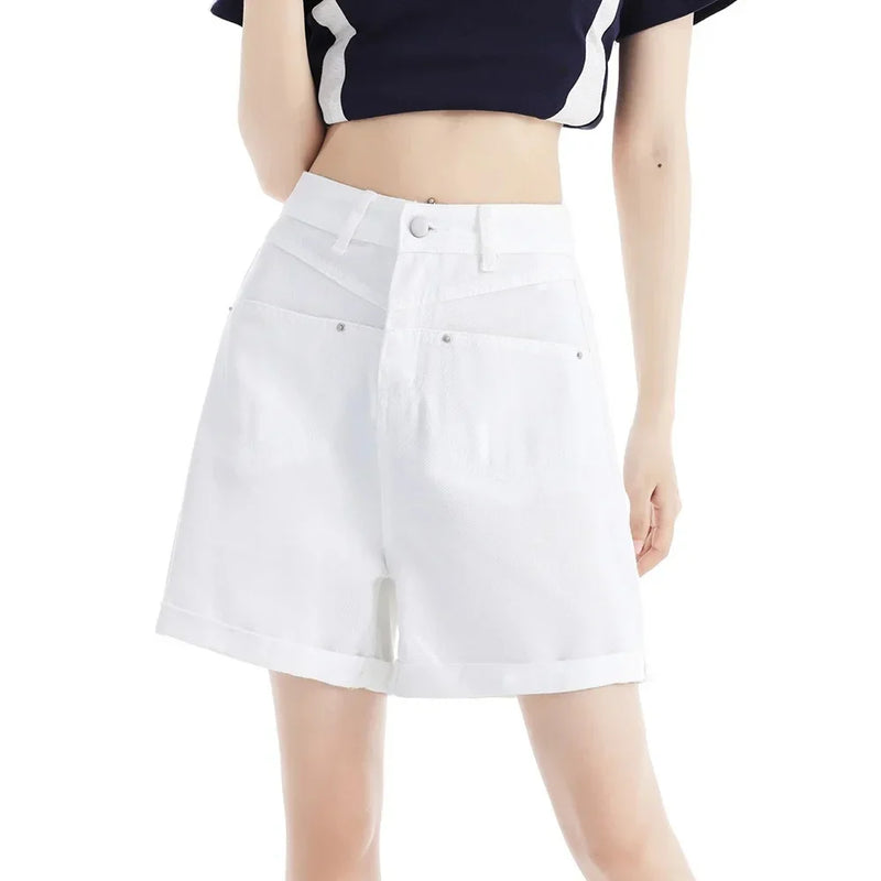 Rovioo Light Blue A-Line Denim Shorts