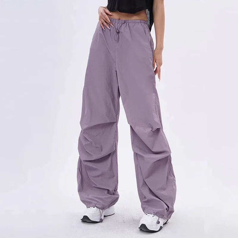 Rovioo Y2K Harajuku Parachute Cargo Pants