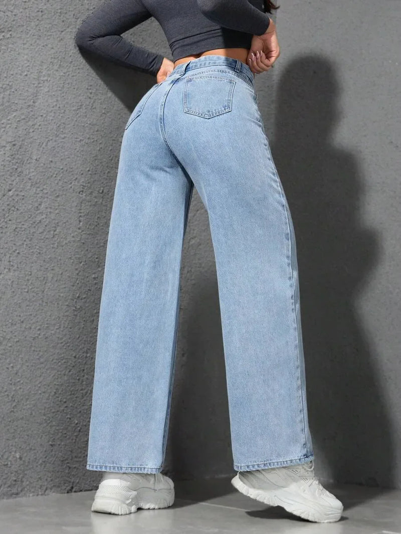 Rovioo Retro Wide-Leg Jeans