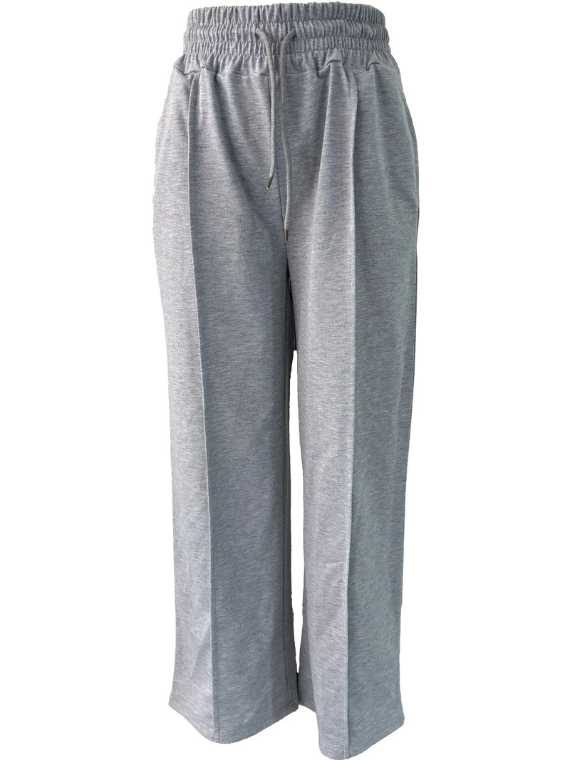 Pleated Wide-Leg Sweatpants
