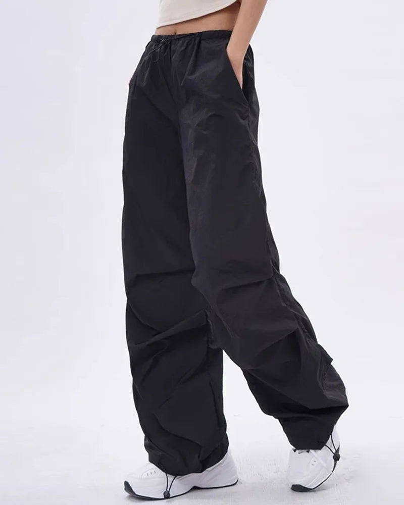 Rovioo Y2K Harajuku Parachute Cargo Pants