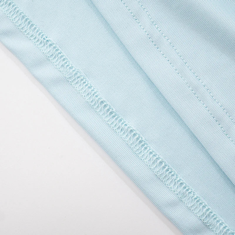 Rovioo Baby Blue Off-Shoulder Maxi Dress