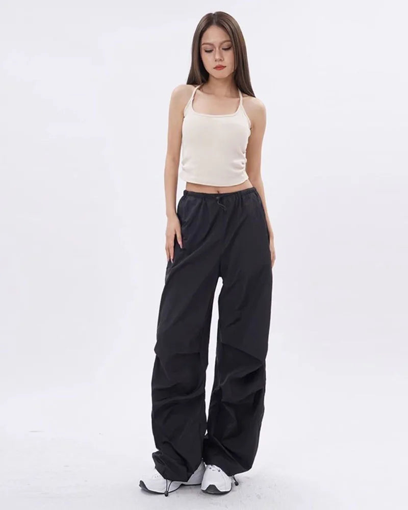 Rovioo Y2K Harajuku Parachute Cargo Pants