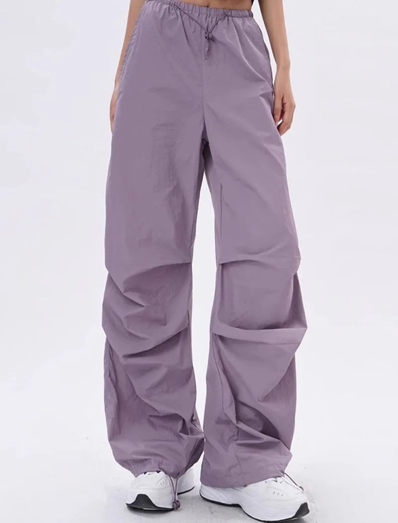 Rovioo Y2K Harajuku Parachute Cargo Pants
