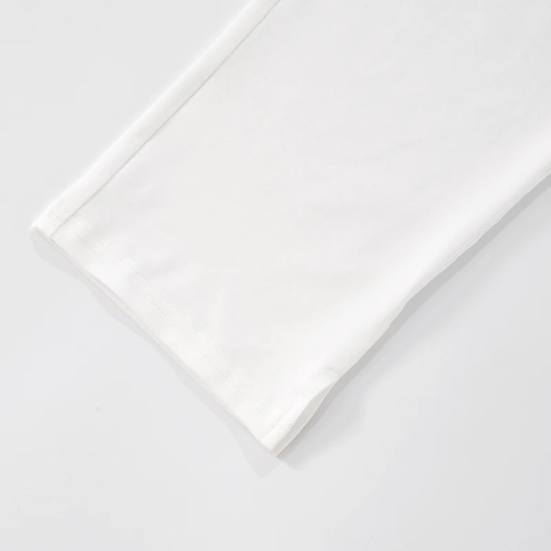 ROVIOO  CUTENOVA Women Spring Summer Solid Color Strapless Set Of Pullover Crop Tank Top + Elastic Waist Open Seven Pants Causal Sets