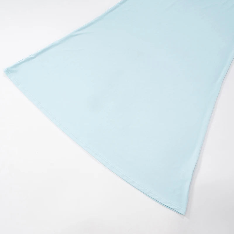 Rovioo Baby Blue Off-Shoulder Maxi Dress