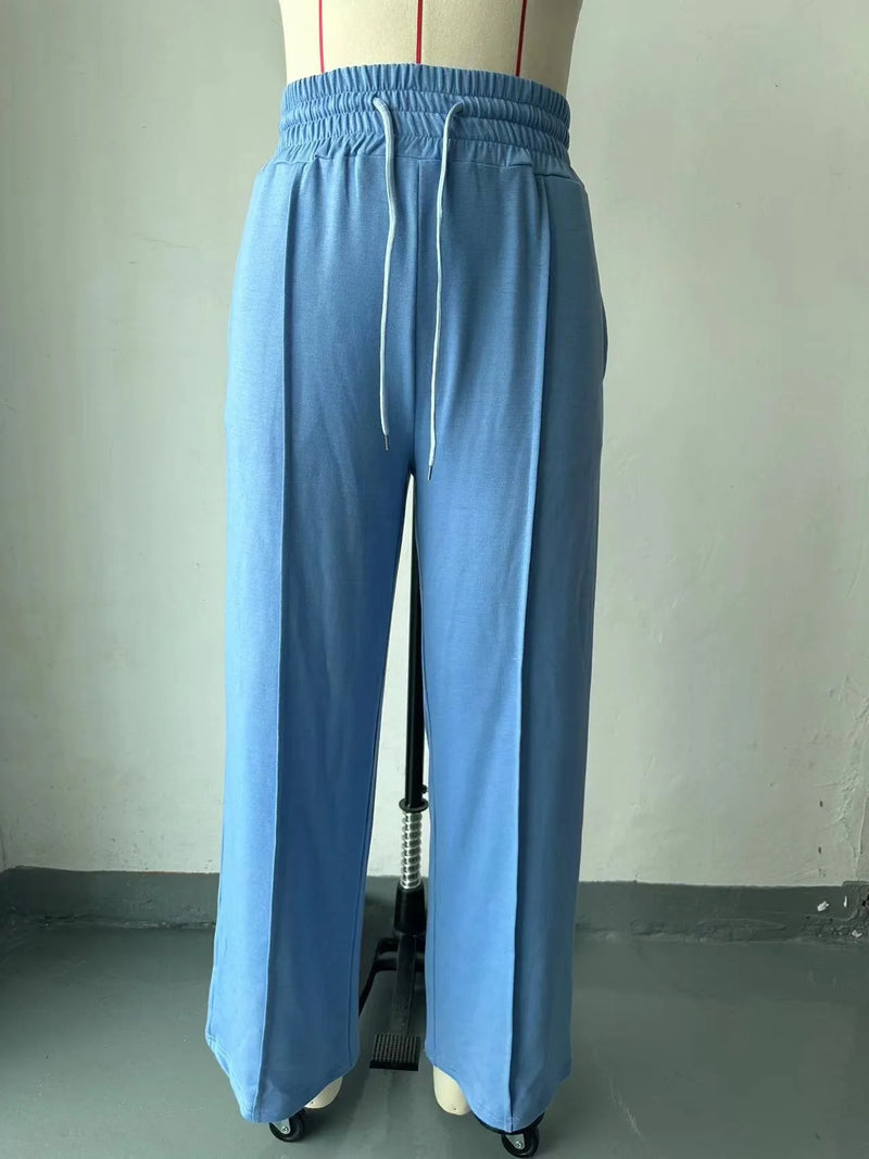 Pleated Wide-Leg Sweatpants