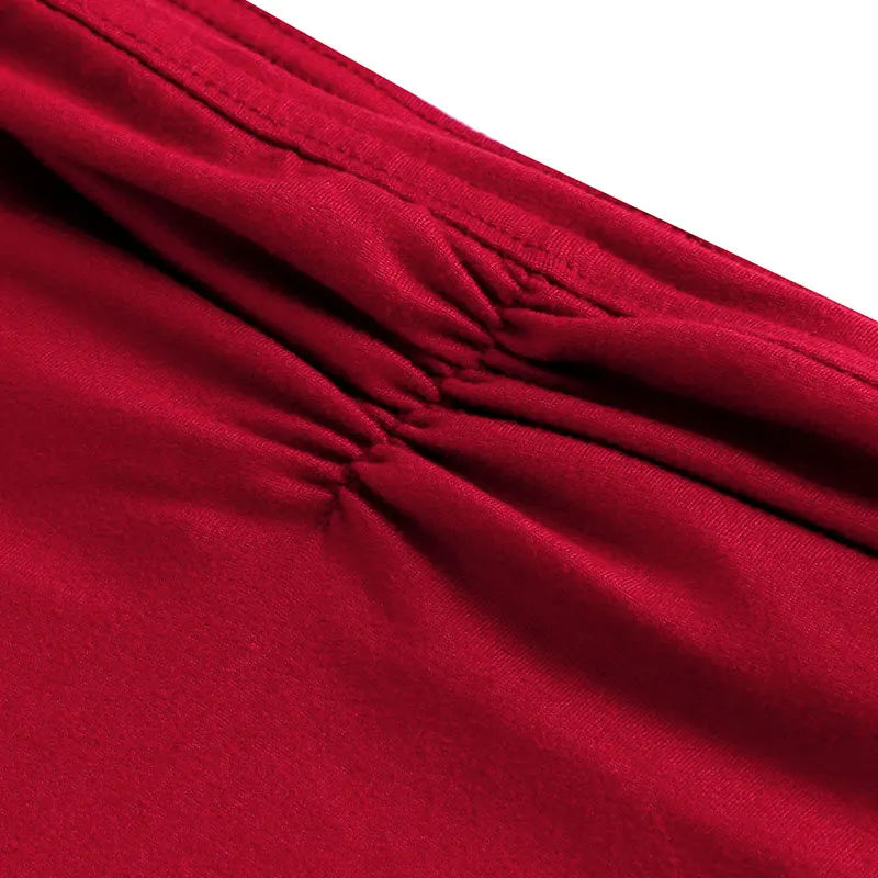 Rovioo Sultry Red Cutout Halter Maxi Dress