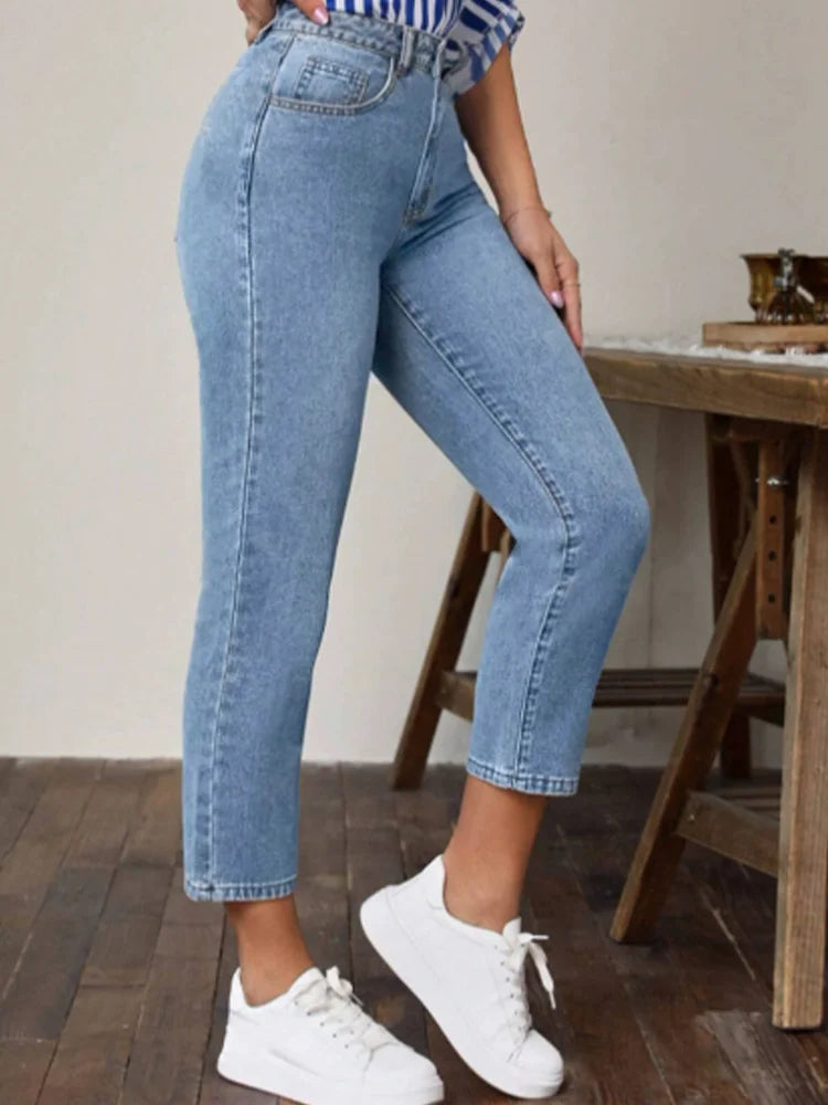 Rovioo High Waist Straight Pants