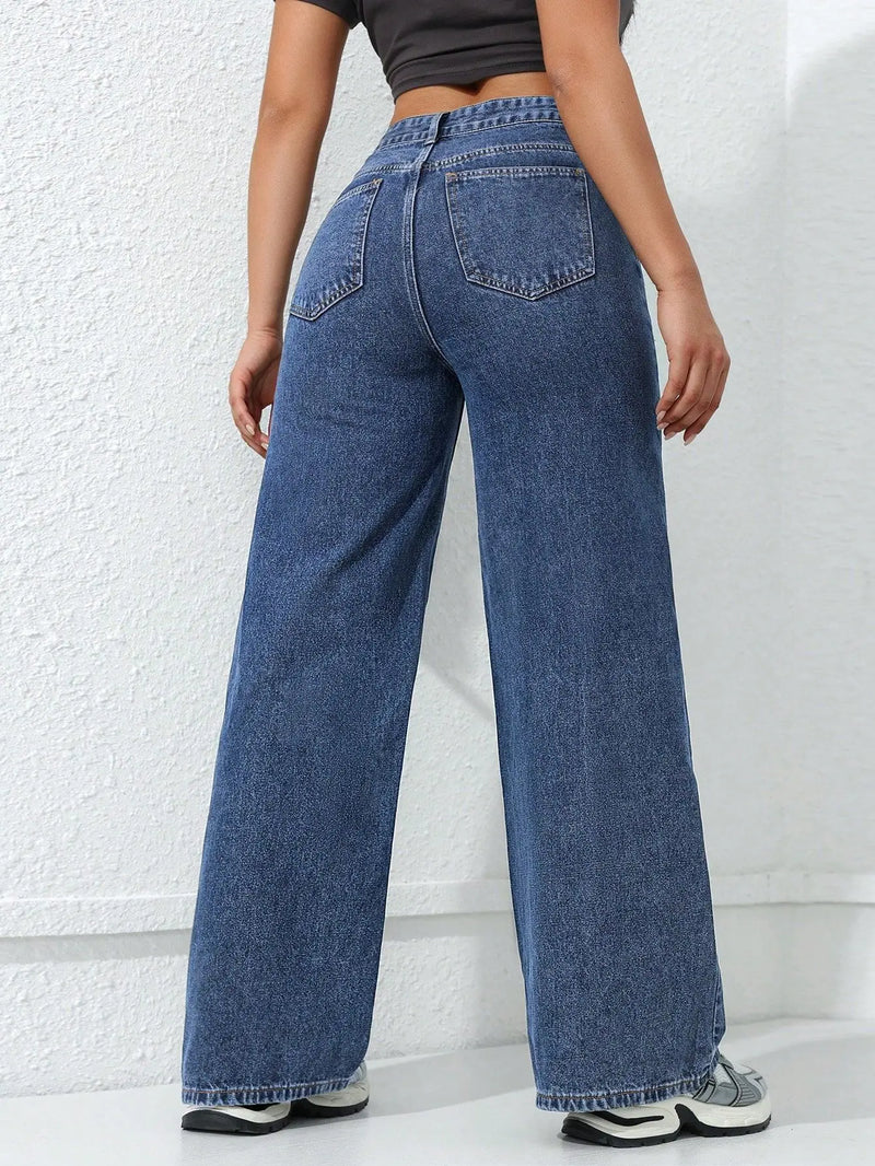 Rovioo Retro Wide-Leg Jeans